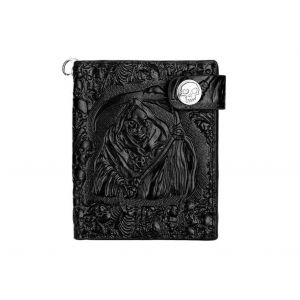 Gothique porte-monnaie en Cuir pour les Hommes, Punk Cr&acirc;ne Bifold Wallet, Motard d'un porte-monnaie de Style, Noir Durable de la Conception - Neuf