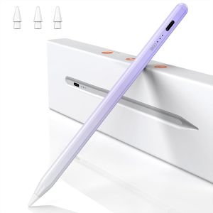 Stylet Compatible avec iPad 2018-2025, Stylet Magn&eacute;tique Haute Pr&eacute;cision, Recharge Rapide 15 Min, Rejet de Paume, pour iPad Pro/Air/Mini/6-11 G&eacute;n&eacute;ration-D&eacute;grad&eacute; Violet - Neuf