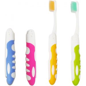 Lot De 4 Brosses &iquest;&iquest; Dents De Voyage Pliantes Et Souples Pour Voyage, Camping, Randonn&iquest;&iquest;E - Neuf