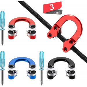Lot De 3 Boucles De Tir À L'arc À Poulies En Métal, Boucle En D, Boucle En D En Métal, Boucle À Encoche Avec Tournevis Pour Accessoires De Chasse - Neuf