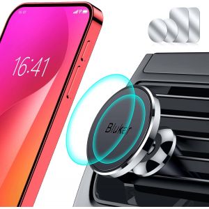 Kal-Support Téléphone Voiture Magnétique, Porte Telephone Voiture Aimanté Grille Aération, Super Solide Facilité&d'installation&aimant Puissant&360°Rotation Pour Iphone 16/15/14 & 4-6.7"" Smartphone - Neuf