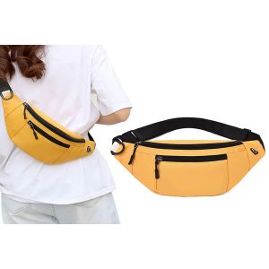 Sac banane Oxford avec poches, bandouli&egrave;re ajustable, portefeuille de voyage unisexe - Jaune - Neuf
