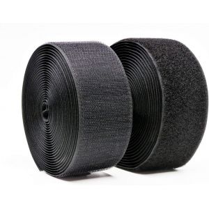 50mm (2 "") Largeur 5 M&egrave;tres Ruban Adh&eacute;sif Ruban Nylon Adh&eacute;sif Bandes De Nylon Tissu Dos Non Adh&eacute;sif Dos Noir - Neuf