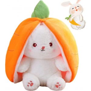 Bunny Muppet Toys # Peluche Douce Mignon Carotte Et Strawberry Bunny # Peluche De Lapin De Fraise Avec Fermeture &Agrave; Glissi&egrave;re R&eacute;versible Lapin En Peluche Animal P&acirc;ques Lapin Rose - Neuf