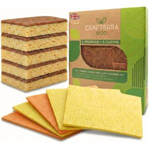 LORANKA-Vaisselle Biod&eacute;gradable Plat & Salle de Bain &Eacute;ponges et Chiffons de Nettoyage Eco. Cellulose & Cuivre Infus&eacute; Sisal Antibact&eacute;rien &Eacute;ponge & Chiffon Tr&egrave;s Absorbant. Cuisine Vegan Scrubbers - Neuf