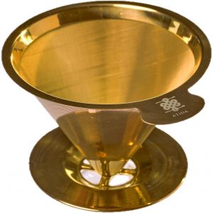 KALANKA-Filtre à café réutilisable en acier inoxydable doré, goutte à goutte avec maille fine, design sans papier et respectueux de l'environnement, s'adapte à la plupart des tasses, carafes et - Neuf