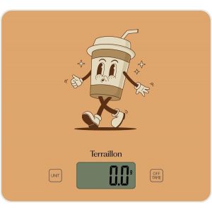 ERYI-- T1040 Retro Smoothie- Balance De Cusine Électronique, Plateau Verre, Capacité 3 Kg, Graduation 1G, Tare, Conversions Liquides, Ultra-Fine Et Compacte - Ecran Lcd - Rétro Smoothie - Neuf