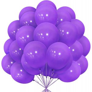 Ballons Violets, Paquet De 30 Ballons Mauve Mat Latex 12 Pouces 30,5 Cm Ballon Avec Blanc Ruban Pour Filles Femmes Gar&ccedil;ons F&ecirc;te D'Anniversaire Bapt&ecirc;me Mariage Douche B&eacute;b&eacute; Baby Shower Em De Dipl&ocirc;mes - Neuf