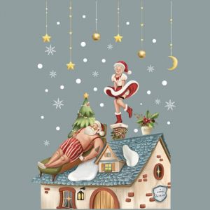 D&eacute;coration de no&euml;l autocollants de No&euml;l Nouvel An flocon de neige d - Neuf