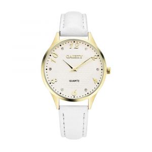 Gaiety Femmes Pu Cuir Casual Montre Quartz Cadran Montre-Bracelet (Blanc) - Neuf