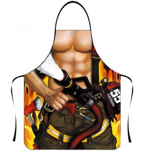 Tablier humoristique, nouveaute, image claire et realiste, sans manches, sangle, impermeable, polyester, homme muscle, tablier de cuisine, fournitures pour la maison - Neuf