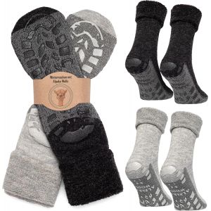 Uaa-® Lot De 2 Paires De Chaussettes En Laine D'alpaga Pour Homme Et Femme - Chaussettes D'hiver Chaudes - Chaussettes Thermiques - Fines - Chaussettes Douillettes - Neuf