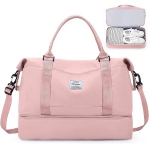TIANYI-Sac de Voyage pour Femme,Cabine Avion Easyjet Bagage à Main Léger,Sac fourre-Tout de Sport Imperméable pour Week-End avec Compartiment à Chaussures pour Travel Gym Danse,A3 Rose - Neuf