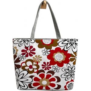 SJZG-Grand Sac Fourre-Tout En Toile Pour Femme Avec Fermeture Éclair Et Poche Intérieure, Sac De Courses Pliable, Sac Fourre-Tout Réutilisable Pour Femme, Sac À Main En Toile Pour Le Travail, Le - Neuf