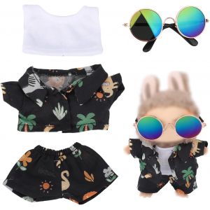Vêtements de Poupée, Ambiance Plage Tenues Poupée pour Jouets 17cm Lunettes Pantalons Gilet Haut Accessoires de Jouets à Exposer Décoration (Style Fruité) - Neuf