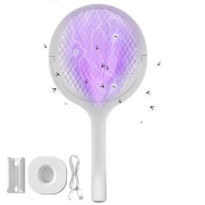 KALANKA-Tapette À Mouches Électrique, Raquette Electrique Insectes, Tapetteà Mouche Électrique, Raquette Moustique Electrique Lampe Anti Moustique Anti Mouche Anti Guepe Attrape Mouche Tue Mouche - Neuf