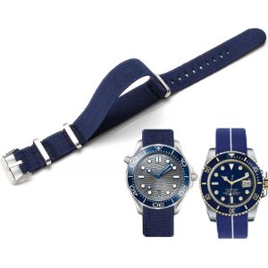 Bracelet De Montre Nylon Élastique 18mm 20mm 22mm Nato Style Militaire Balistiques Marine Parachute Réglable Nylon Tressé Tissu Bracelet Remplacement Band Pour Homme Femme.[U2882] - Neuf