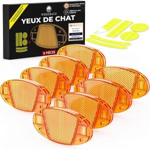Yeux De Chat Pour Rayons De Vélo À Haut Rayonnement,Yeux De Chat Avec 12 Autocollants Réfléchissants,Réflecteurs Vélo Stvzo-Conformes,Réflecteurs Vélo Toutes Tailles De Roues.[B1542] - Neuf