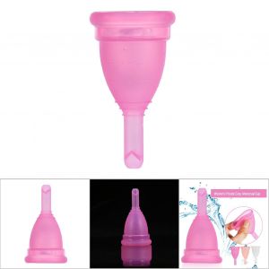 Coupe menstruelle reutilisable pour femme, hygiene feminine, silicone de qualite alimentaire, anti-fuite, rose rouge, taille S - Neuf