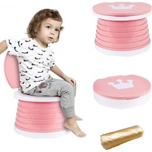 Chenquansarl-Bébé Pot Toilette Garçon Fille Toilette Pliable Pour Antidérapants Dossier Haut Fauteuil Extérieur Camping Confortable Voyages Toilettes Trainer (Rose) - Neuf