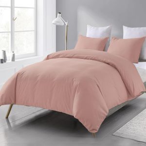 Sjzg-Parure De Lit 3 Pi&egrave;ces En Microfibre - Rose - Housse De Couette 200 X 200 Cm Avec 2 Taies D'oreiller 80 X 80 Cm - Infroissable Et Douce - Neuf