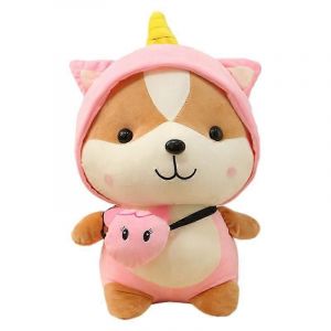 Jouet en peluche &eacute;cureuil &agrave; transformation cr&eacute;ative, dinosaure de dessin anim&eacute;, poup&eacute;e &eacute;lan, licorne, poup&eacute;e pour enfants, cadeau pour filles-rose - Neuf