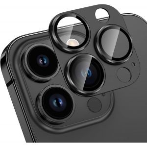Caméra arrière de protection de l'Objectif pour iPhone 14 Pro/iPhone 14 Pro Max, 9H Ultra HD en Verre Trempé Film, Tout-en-un-Aluminium Legierung, étui translucide, Noir - Neuf