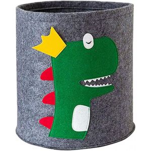 Panier à linge en feutre ¿ Dinosaure, panier de rangement rond pour bébé, pliable, pour bureau, chambre, vêtements, livres - Neuf