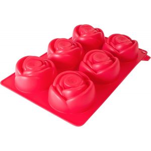 Moule Silicone 6 Roses 3d &iquest; Anti-Adh&eacute;sif &iquest; D&eacute;moulage Facile &iquest; G&acirc;teaux,Cupcakes,Chocolats &iquest; Four,Frigo,Cong&eacute;lateur &iquest; Temp&eacute;ratures -40&deg;C &Agrave; +220&deg;C - Neuf