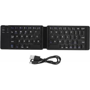 Clavier Pliable, Clavier Bluetooth Pleine Taille Clavier Pliable Ultra Fin avec C&acirc;ble USB, Clavier Portable sans Fil pour Ordinateur Portable, Tablette, Smartphone (Chenu) - Neuf