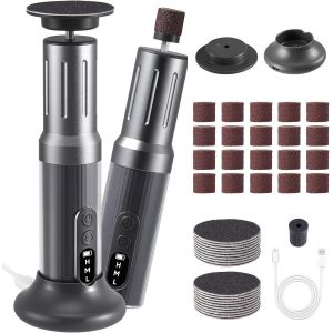 Checarzhn--No1-Râpe À Pieds Pédicure Electrique,9 Vitesses Réglables Rechargeable Electrique Lime Pour Les Pieds Avec Affichage Tampons De Remplacement Et Anneau De Gommage Ongles,Pied Pour Femmes Ho - Neuf