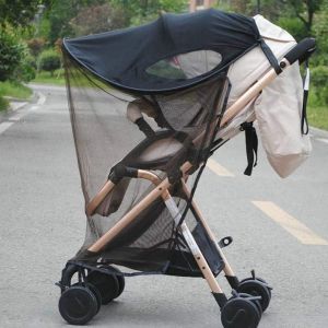 Pare-Soleil Pour Poussette Avec Moustiquaire, Filet Anti-Insectes, Pare-Soleil Anti-Uv Pour Poussette, Landau, Siège Auto, Poussette - Neuf