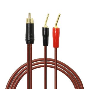Câble de haut-parleur RCA vers fiche banane - Câble de haut-parleur RCA mâle à prise double broche Câble Audio (2M) - Neuf