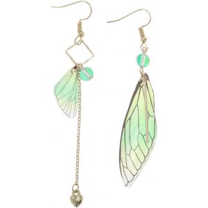 Meimie-Generic 1 Paire De Boucles D'oreilles Papillon Asymétriques Ailes De Papillon-Boucles D'oreilles Pendantes-Fée-Libellule-Crochet-Boucles D'oreilles Pour Femme-Vert - Neuf