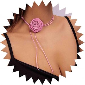 Kales-Collier Ras Du Cou Vintage En Fleurs Collier De Fleurs En Cuir Noir Collier De Fleurs En Rose Collier Gothique Long Collier De Cha&icirc;nes En Rose Collier Ras Du Cou Floral Ajustable - Neuf
