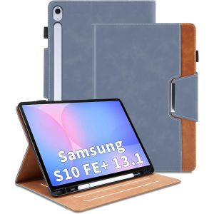 Coque Compatible Avec Samsung Galaxy Tab S10 Fe Plus 13.1 Pouces 2025 / Galaxy Tab S10 Fe+ 2025 13.1" Étui Housse En Cuir Pu Avec Fonction Réveil/Sommeil Protection Magnétique Porte-Stylo (Grise) - Neuf