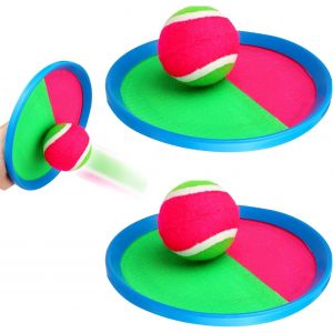 Kal-Balle Raquette Scratch Jeux Lancer Et Attraper Jeu De Balle Jeu Exterieur Enfant Lancer Catch Ball Jouet Raquette De Plage 2 Pagaies Et 2 De Balle &Agrave; Attraper Velcro Cadeau - Neuf