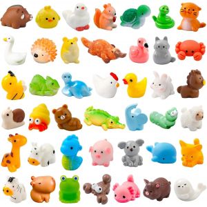 MEVRONISSHOP-42 St&uuml;ck Mini Resin Tiere &iquest; 42 Figurines Diff&eacute;rentes en R&eacute;sine, Animaux Miniatures pour Jardins de F&eacute;es, Accessoires de Maison de Poup&eacute;e, Id&eacute;es de Bricolage et de D&eacute;coration, Parfait com - Neuf