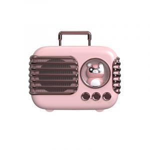 Enceinte Bluetooth sans fil r&eacute;tro cr&eacute;ative pour valise, mini enceinte portable pour t&eacute;l&eacute;phone portable avec caisson de basses, id&eacute;ale pour l'ext&eacute;rieur, petite enceinte audio rose - Neuf