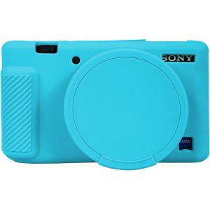 Étui de protection en silicone pour appareil photo Sony ZV-1,ZV1 avec capuchon d'objectif amovible pour appareil photo numérique Sony ZV 1,bleu - Neuf