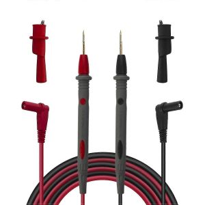 Cordons de test électroniques Sondes de test Fils de multimètre avec pinces crocodiles Pointes super pointues plaquées or - Neuf