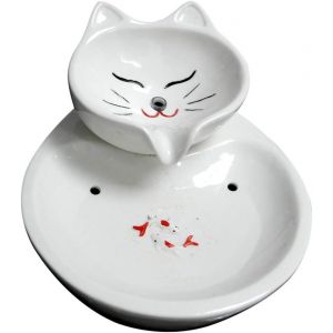 Distributeur De Croquettes Pour Chat¿Accessoire Chat¿Distributeur D'eau De Chat,Animal De Compagnie En Céramique,Boire L'eau Automatiquement,Le Cycle D'alimentation D'eau Flux Deau Chat Fontaine - Neuf