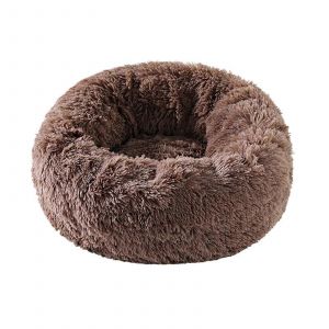 Panier Rond Antiderapant Pour Chat Et Chien, Coussin Chaud En Peluche Pour L'hiver, 70 Cm, Marron - Neuf