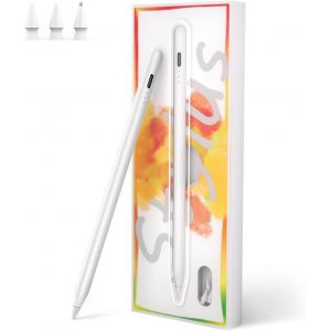 Stylet Pour Ipad Avec Recharge Magn&eacute;tique Sans Fil, Rejet De La Paume Et Sensibilit&eacute; &Agrave; L'inclinaison, Pencil Pour Ipad 6-10e, Ipad Mini 5/6e, Ipad Air 3-5e, Ipad Pro 11""/12.9""(3-6e) - Neuf