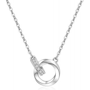 Women's 925 Sterling Silver Infinity Heart Pendant Necklace With Cubic Zirconia | Elegant Jewellery For Birthday, Wedding Or Valentine's Day - Neuf