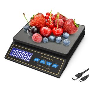 Balance De Cuisine Num&eacute;rique, 30kg Balance Alimentaire De Haute Pr&eacute;cision 1g / 0,1 Oz Avec Fonction Tare Rechargeable Usb 9 Unit&eacute;s De Mesure Lcd Balances Alimentaire Alimentaire Multifonctionnel - Neuf