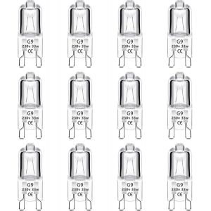 Kal-Ampoule Halogène Capsule G9 33w 230v, Intensité Variable, 460lm, Blanc Chaud 2700k, G9 Bi-Pin Base Halogène Lampe, Pour Four, Lustres, Lampes De Paysage, Éclairage D'armoire - Neuf