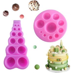 2 Pcs Demi Sphère Moule À Chocolat En Silicone Dôme Rose Rond Silicne Moule 3d Perle Chocolat Fondant Moule Moules De Cuisson - Neuf