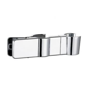 Support de douche en m&eacute;tal, sans per&ccedil;age, pivotant &agrave; 45&deg;, pour barre de douche et douchette (argent&eacute;) - Neuf