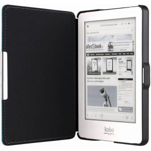 Kobo Glo Étui À Rabat Magnétique En Cuir Rigide Avec Plastique Pour Liseuse Kobo Glo Noir[Kin6250848] - Neuf